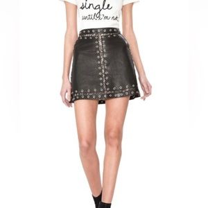 Gorgeous Alice and Olivia leather and lace aline mini skirt. Size 8